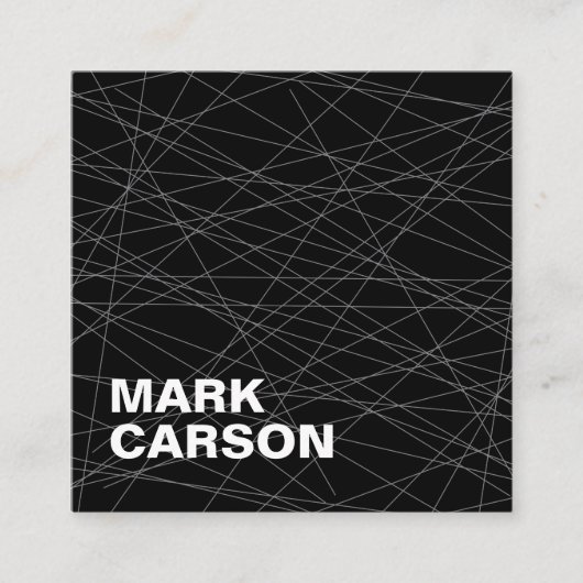 Carte De Visite Carré Gras Moderne Lignes de Déplacement Professionnel N (Devant)