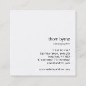 Carte De Visite Carré Gras moderne noir professionnel 2 lettres Monogram (Dos)