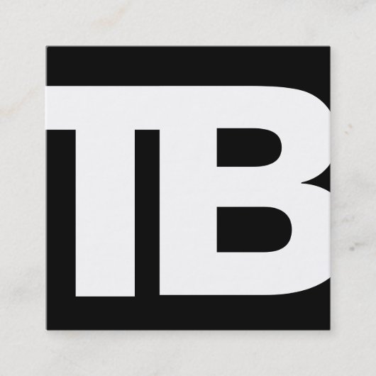 Carte De Visite Carré Gras moderne noir professionnel 2 lettres Monogram (Devant)