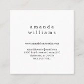 Carte De Visite Carré Gras Monogramme noir et blanc professionnel (Dos)