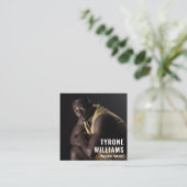 Carte De Visite Carré Gras Qr Code Fitness Personal Trainer (Debout devant)