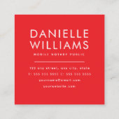 Carte De Visite Carré Gras rouge Noir Public QR Code amusant (Dos)