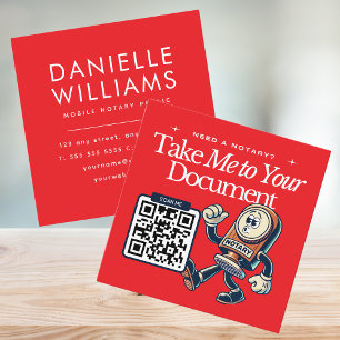 Carte De Visite Carré Gras rouge Noir Public QR Code amusant