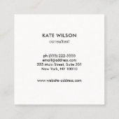 Carte De Visite Carré Gras Rouge Or Artistic Floral (Dos)