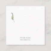 Carte De Visite Carré Green Botanical | Modern Elegant Minimalist (Devant)