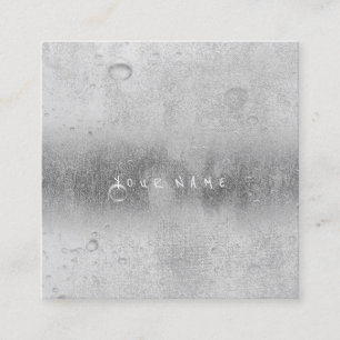 Carte De Visite Carré Gris Argent Gris Eau Abstraite Boules de lin