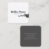 Carte De Visite Carré Gris brossé (Devant / Derrière)