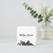 Carte De Visite Carré Gris Brossé Artistique (Debout devant)