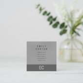 Carte De Visite Carré Gris minimal à deux tons (Debout devant)