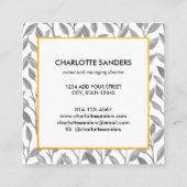 Carte de visite carré gris or joli (Dos)