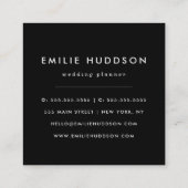 Carte De Visite Carré Gris Zigzag, Gris Chevron, Motif Zigzag, Violet (Dos)