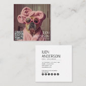 Carte De Visite Carré Groomer de chiens rétro (Devant / Derrière)