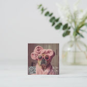 Carte De Visite Carré Groomer de chiens rétro (Debout devant)