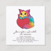 Carte De Visite Carré Groomer pour animaux Rainbow Kitten (Dos)