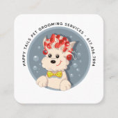 Carte De Visite Carré Grooming de Chien de Cartoon moderne (Devant)