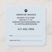 Carte De Visite Carré Grooming de Chien de Cartoon moderne (Dos)