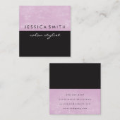 Carte De Visite Carré Grunge rose noir deux tons (Devant / Derrière)