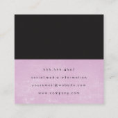 Carte De Visite Carré Grunge rose noir deux tons (Dos)