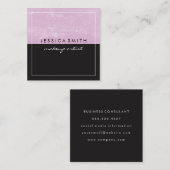 Carte De Visite Carré Grunge rose noir deux tons avec bordure blanche (Devant / Derrière)