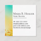 Carte De Visite Carré Guérisseur principal d'énergie de praticien de (Dos)