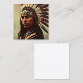 Carte De Visite Carré Guerrier amérindien (Devant / Derrière)