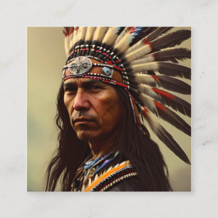 Carte De Visite Carré Guerrier amérindien