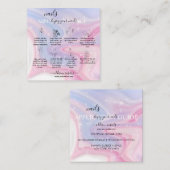 Carte De Visite Carré Guide d'application de l'ongle de parties scintill (Devant / Derrière)