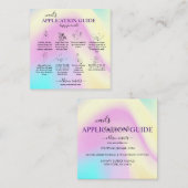 Carte De Visite Carré Guide de l'application de ongle d'iridescente de g (Devant / Derrière)