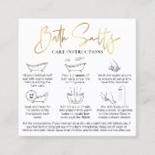 Carte De Visite Carré Guide de l'utilisateur Sécurité des sels de bain C (Devant)