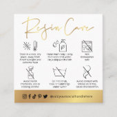 Carte De Visite Carré Guide de soins des Dessous de verre de résines pou (Devant)