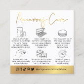 Carte De Visite Carré Guide de soins pour les desserts modernes Macarons (Devant)