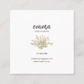 Carte De Visite Carré Guirlande de fleur de Boho (Dos)
