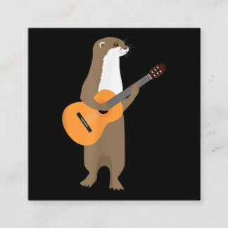 Carte De Visite Carré Guitare Otter Animal Kids Guitariste Art Out