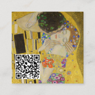 Carte De Visite Carré Gustav Klimt - Le baiser - Code QR