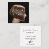 Carte De Visite Carré Hair stylist modern photo  (Devant / Derrière)