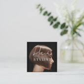 Carte De Visite Carré Hair stylist modern photo  (Debout devant)