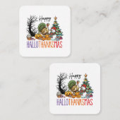 Carte De Visite Carré Hallothanksmas Clipart (Devant / Derrière)