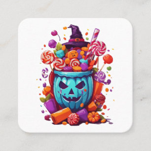 Carte De Visite Carré Halloween drôle 