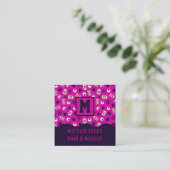 CARTE DE VISITE CARRÉ HALLOWEEN PURPLE SKULLS (Debout devant)