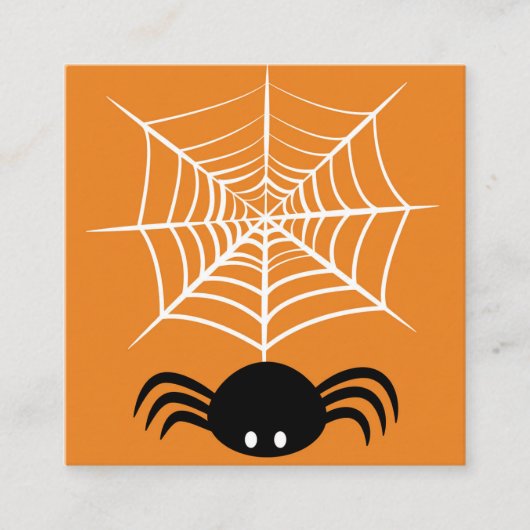 Carte De Visite Carré Halloween Spider Web (Devant)