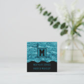 CARTE DE VISITE CARRÉ HALLOWEEN TURQUOISE ARRIÈRE - PLAN (Debout devant)