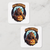 Carte De Visite Carré Halloween Werewolf (Devant / Derrière)