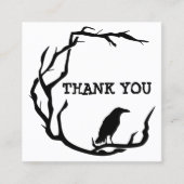 Carte De Visite Carré Halloween Wreath Crow merci pour votre commande (Devant)