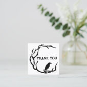 Carte De Visite Carré Halloween Wreath Crow merci pour votre commande (Debout devant)