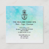 Carte De Visite Carré *~* Hamsa - Main de Fatima - Cratères de Lune Yoga (Dos)