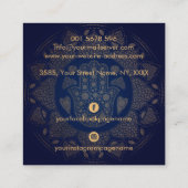 Carte De Visite Carré Hamsa Main - Main de Fatima à Lotus mandala (Dos)