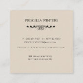 Carte De Visite Carré Hamster et fleurs d'aquarelle mignonne (Dos)