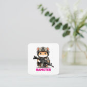 Carte De Visite Carré Hamster tactique (Debout devant)