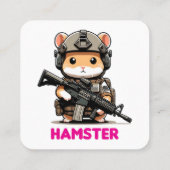 Carte De Visite Carré Hamster tactique (Dos)