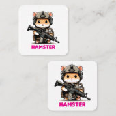 Carte De Visite Carré Hamster tactique (Devant / Derrière)